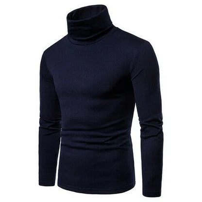 Men Long Sleeve Turtleneck Slim Pullover Sweater