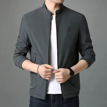 Top Quality New Brand Fashion Stand Collar Streetwear Mens Coats and Jackets Zipper Windbreaker Simple Casual Mens Clothes 2025