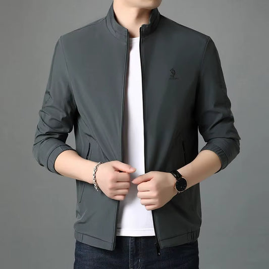 Top Quality New Brand Fashion Stand Collar Streetwear Mens Coats and Jackets Zipper Windbreaker Simple Casual Mens Clothes 2025