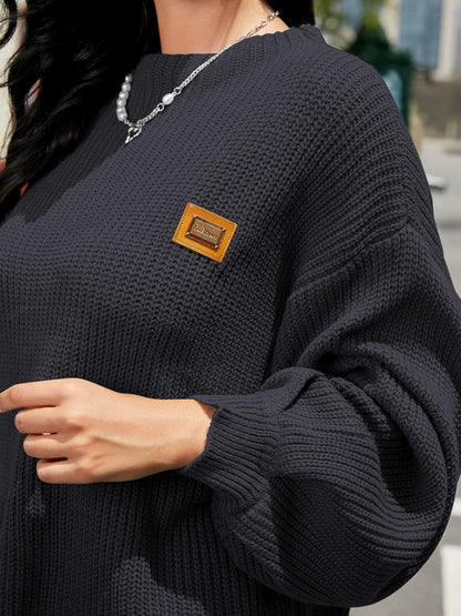 Women Crewneck Sweater Casual Long Sleeve Loose Knit Pullover Tops