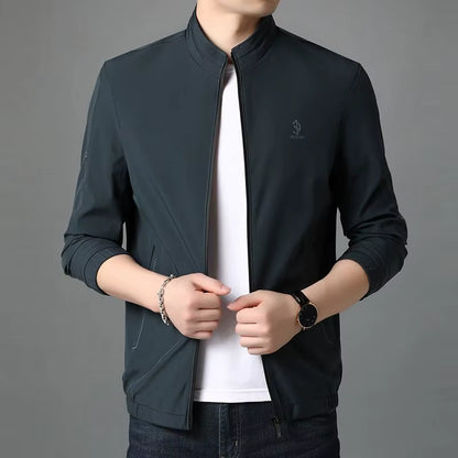 Top Quality New Brand Fashion Stand Collar Streetwear Mens Coats and Jackets Zipper Windbreaker Simple Casual Mens Clothes 2025