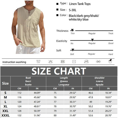 Men'S Lightweight Tank Tops Summer Sleeveless T-Shirt Solid Color Loose Breathable Shirt Casual Tethered Vest T Shirt