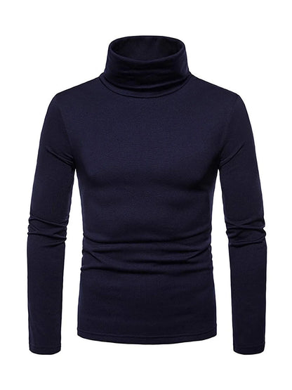Men Long Sleeve Turtleneck Slim Pullover Sweater