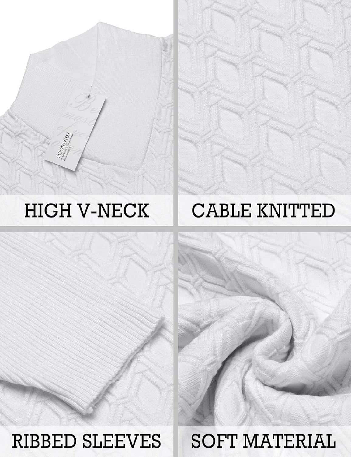 Mens Pullover Sweaters Fashion Diamond Knit Sweater Stylish Knitwear Lightweight Jumper