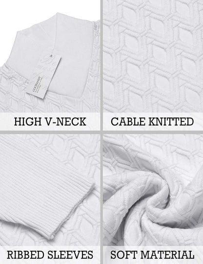 Mens Pullover Sweaters Fashion Diamond Knit Sweater Stylish Knitwear Lightweight Jumper