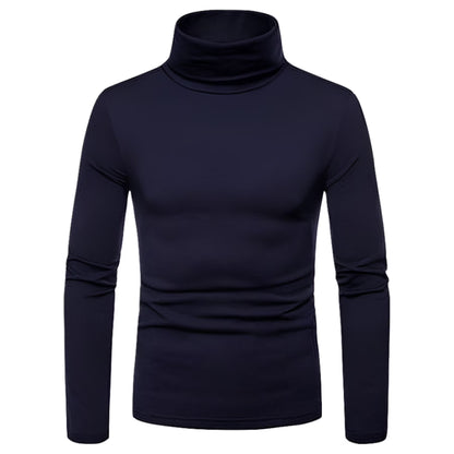 Men Long Sleeve Turtleneck Slim Pullover Sweater