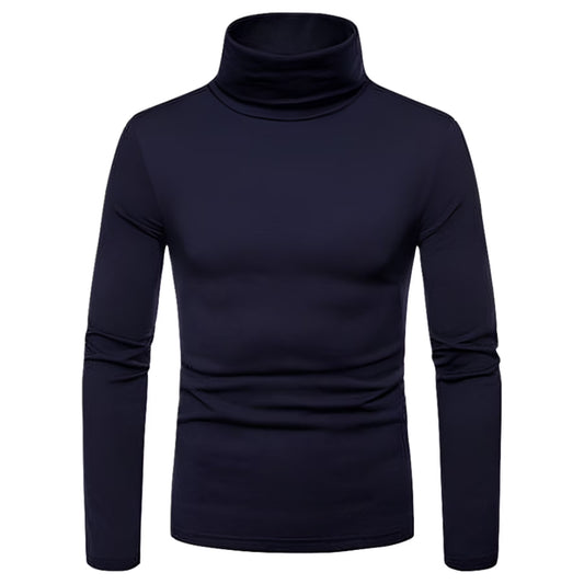 Men Long Sleeve Turtleneck Slim Pullover Sweater