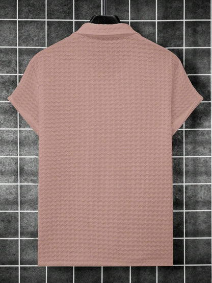 Manfinity Homme Men Solid Button up Short Sleeve Casual Plain Shirt for Boyfriend Gift
