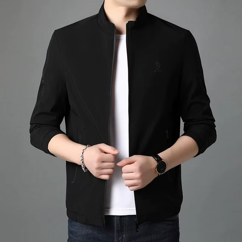 Top Quality New Brand Fashion Stand Collar Streetwear Mens Coats and Jackets Zipper Windbreaker Simple Casual Mens Clothes 2025